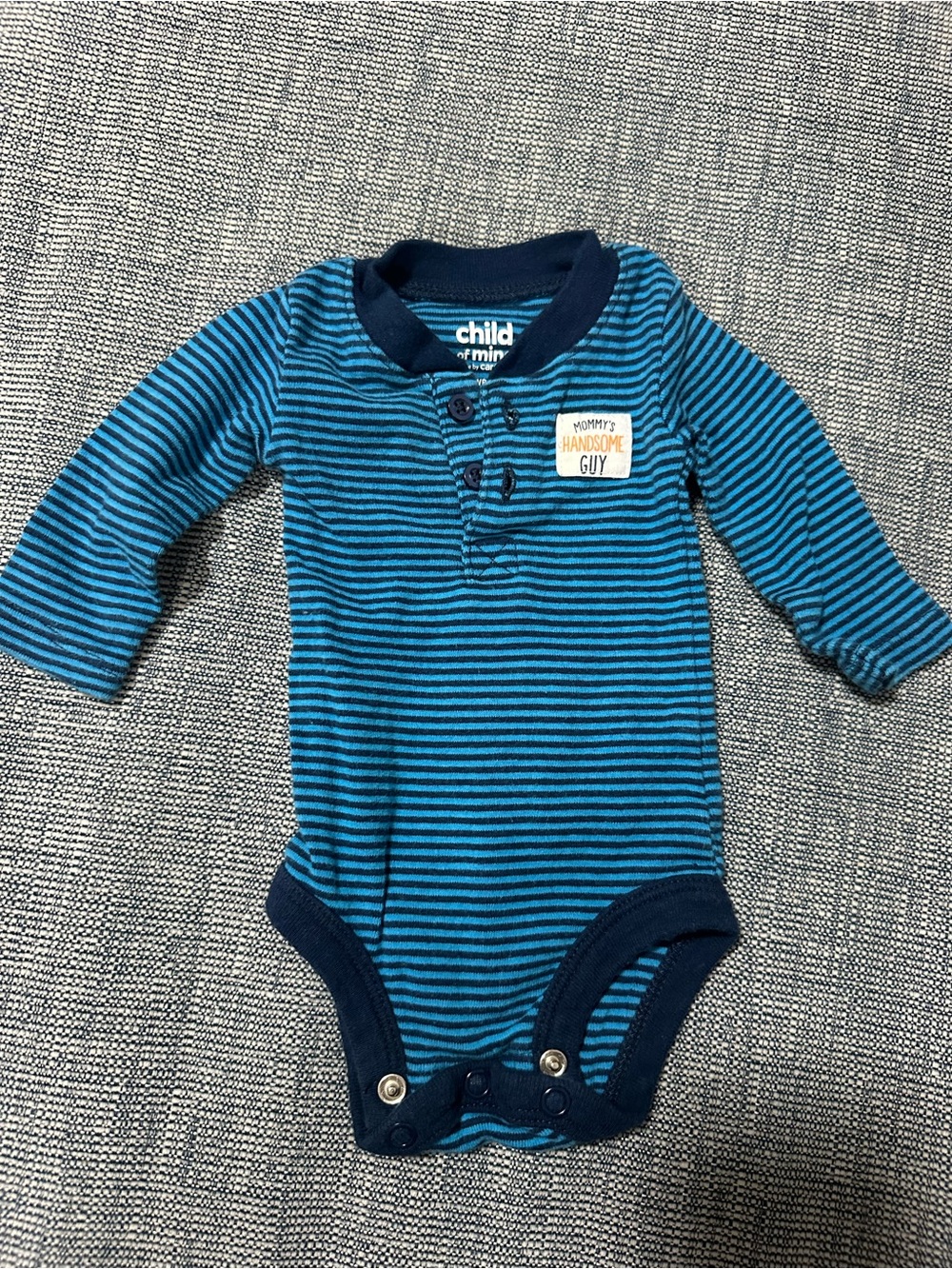 Striped Long-Sleeve One-Piece for Baby